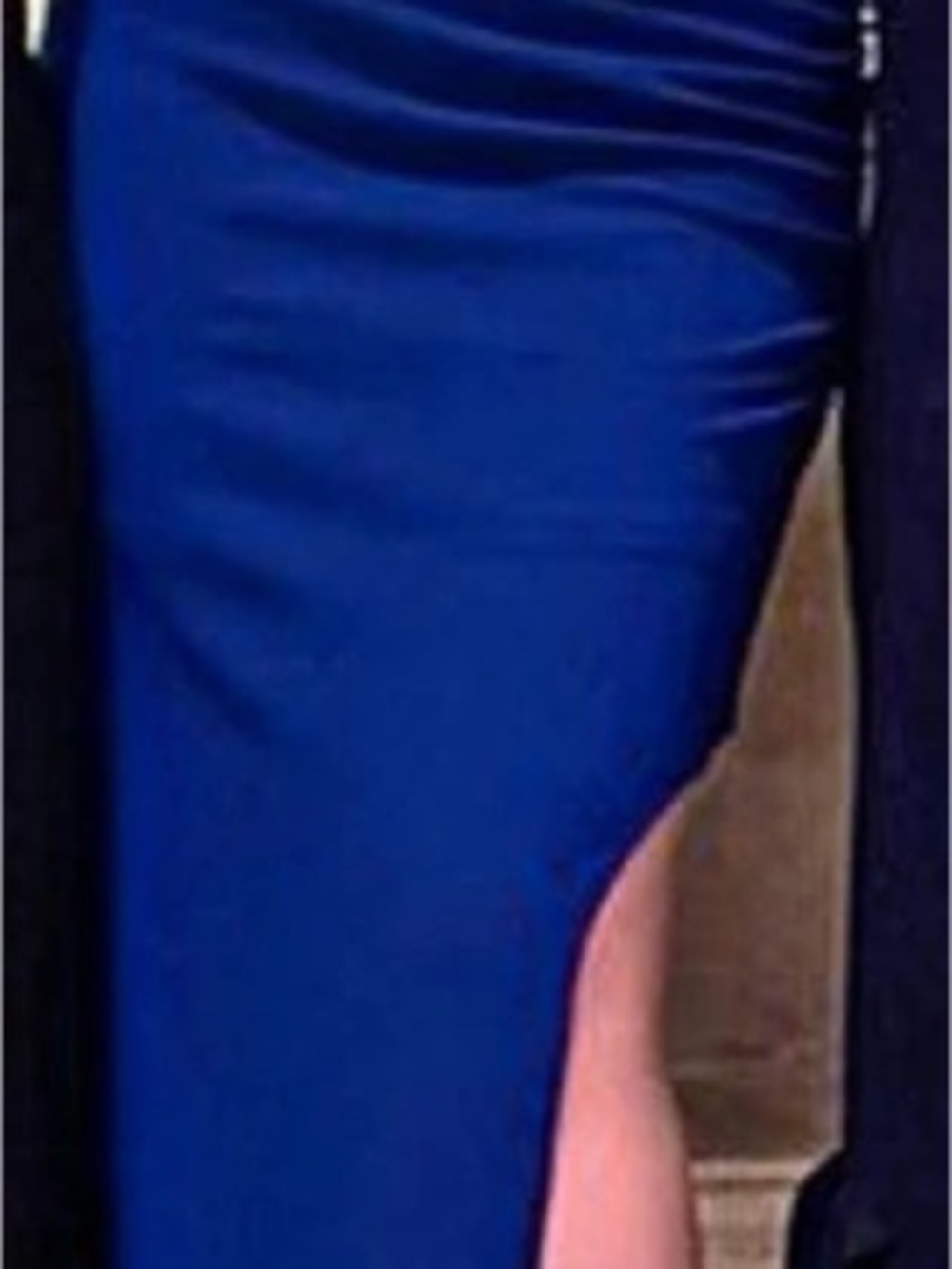 Blue One-Shoulder Cutout Maxi Dress